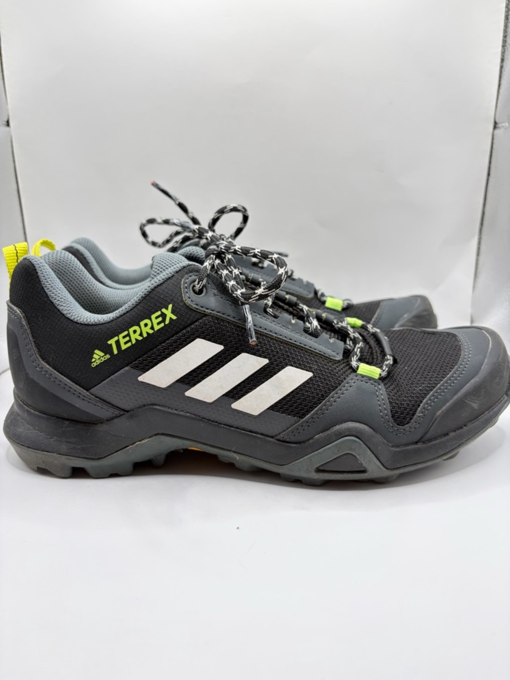 Adidas Terrex AX3 Men's Grey/Acid Yellow and Black Trail/Hiking  Shoes size 8 US